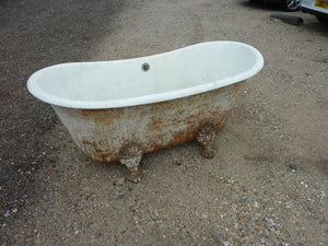 french cast iron boat bath on ornate feet c.1870