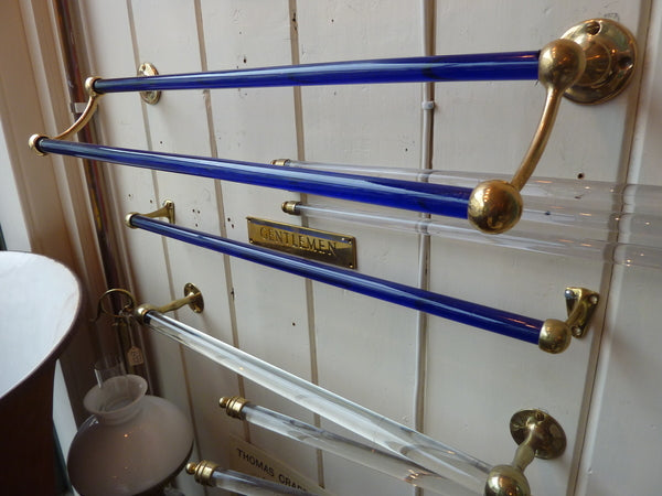 Antique Blue Glass Double Towel Rail C.1930 – stiffkey-bathrooms