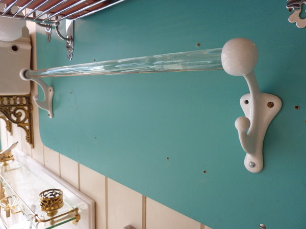 art nouveau glass and enamel towel rail c.1900