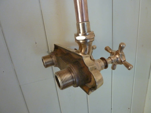 large victorian wall-fixing shower with 1" feeds c.1880