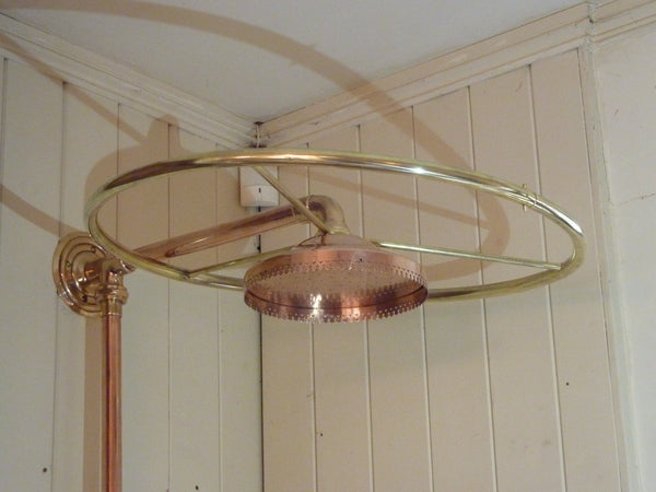 large victorian wall-fixing shower with 1" feeds c.1880