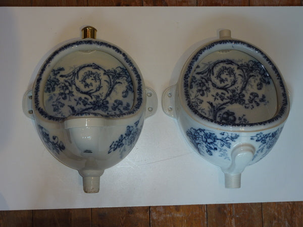 victorian urinal with blue transfers (no.1) c.1890