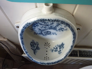 victorian urinal with blue transfers (no.1) c.1890