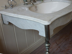a pair of "simplex" carrara marble basins by j bolding c.1900