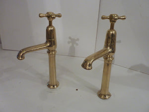 large edwardian kitchen sink pillar taps c.1920