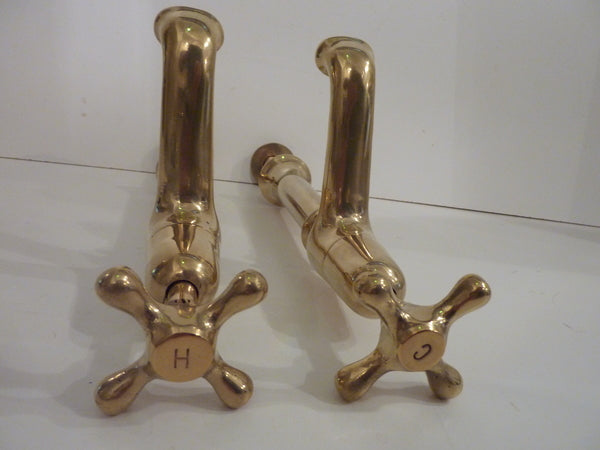 large edwardian kitchen sink pillar taps c.1920