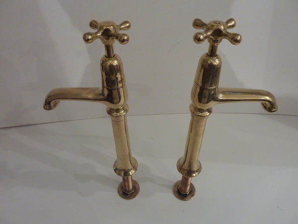 large edwardian kitchen sink pillar taps c.1920