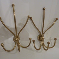 very large original antique bistro hat & coat hooks c.1920