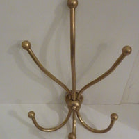 very large original antique bistro hat & coat hooks c.1920