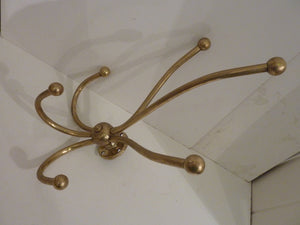 very large original antique bistro hat & coat hooks c.1920