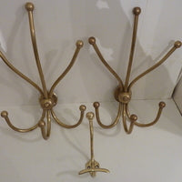 very large original antique bistro hat & coat hooks c.1920