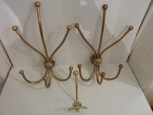 very large original antique bistro hat & coat hooks c.1920