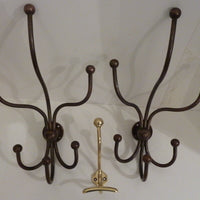 large antique bistro hat & coat hooks c.1920