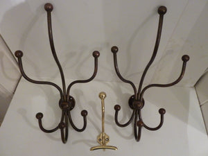 large antique bistro hat & coat hooks c.1920