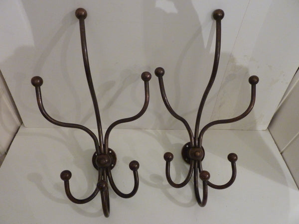 large antique bistro hat & coat hooks c.1920