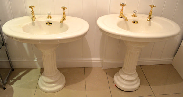 pair of jacob delafon basin and pedestal c.1900
